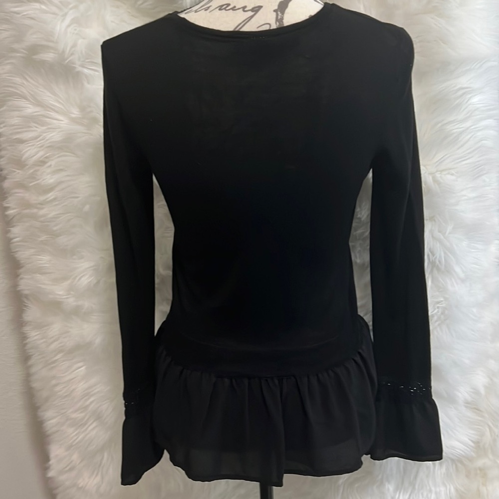 WHBM Black Long Sleeve Top - Picture 4 of 6